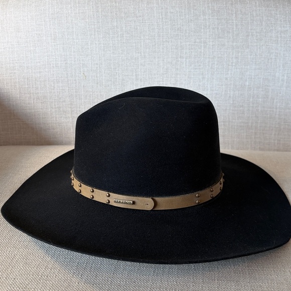 Stetson Size 7.5 Black Vintage 4X Beaver Cowboy Western Felt Hat - Picture 5 of 15